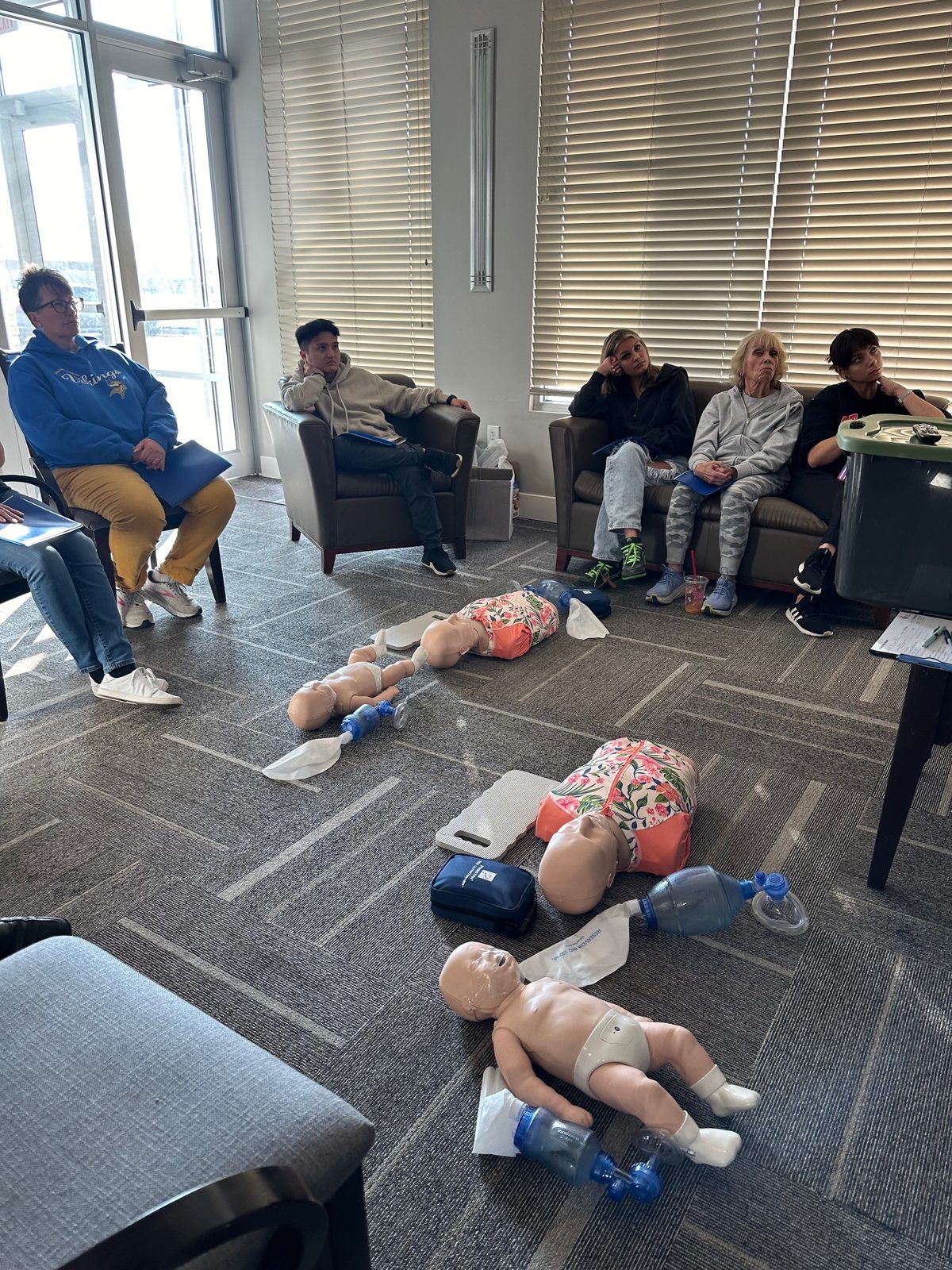A hands-on LearnCPRToday CPR class in session